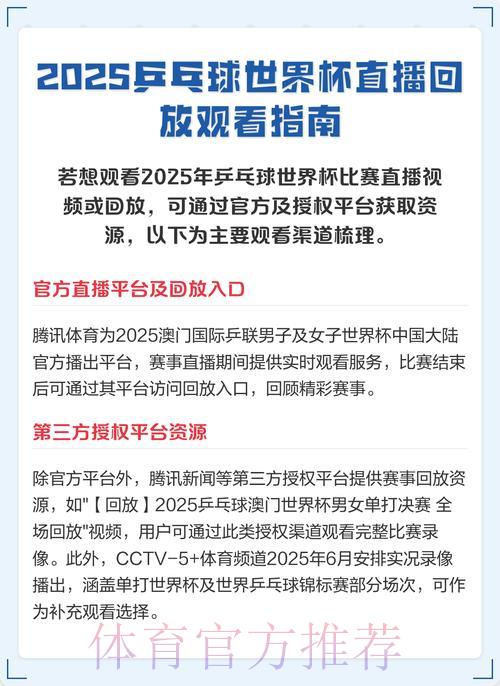 世界杯赛事直播频道收看完整指南 世界杯赛事直播频道收看完整指南